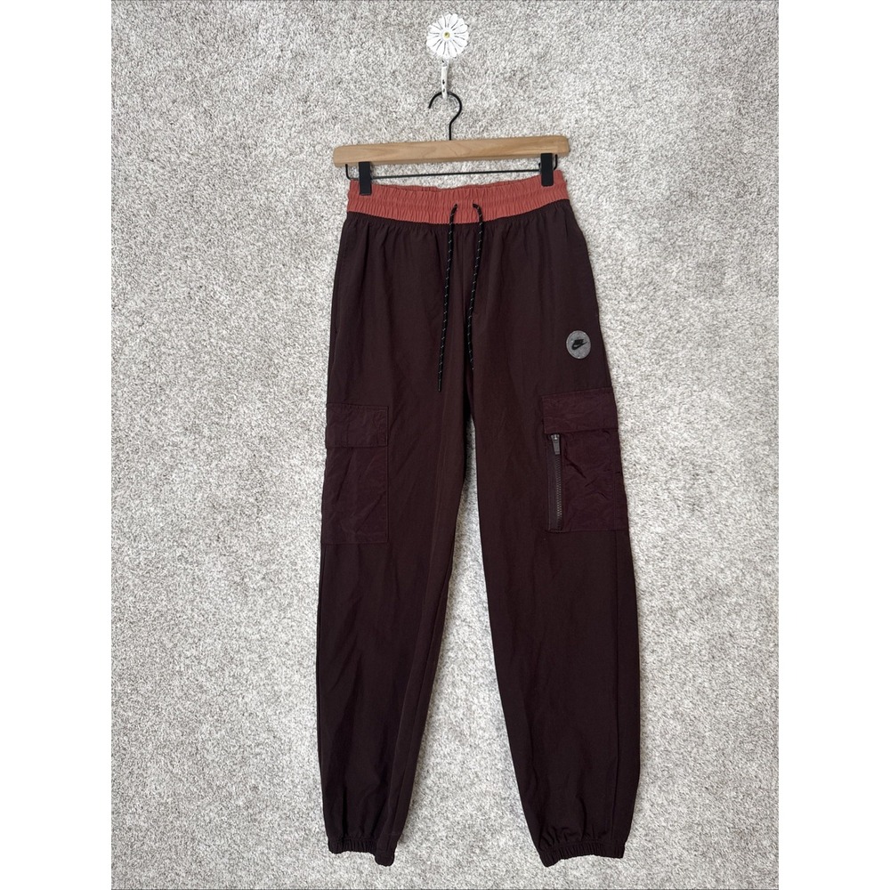 Nike‎ Sportswear Pants Womens XS Brown Woven Utility Cargo Athletic Jogger